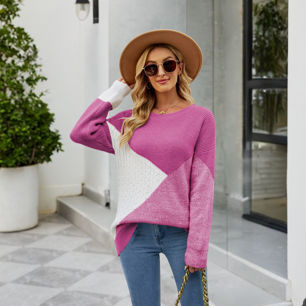 Kamilla | Dame Vinter Farveblok Sweater