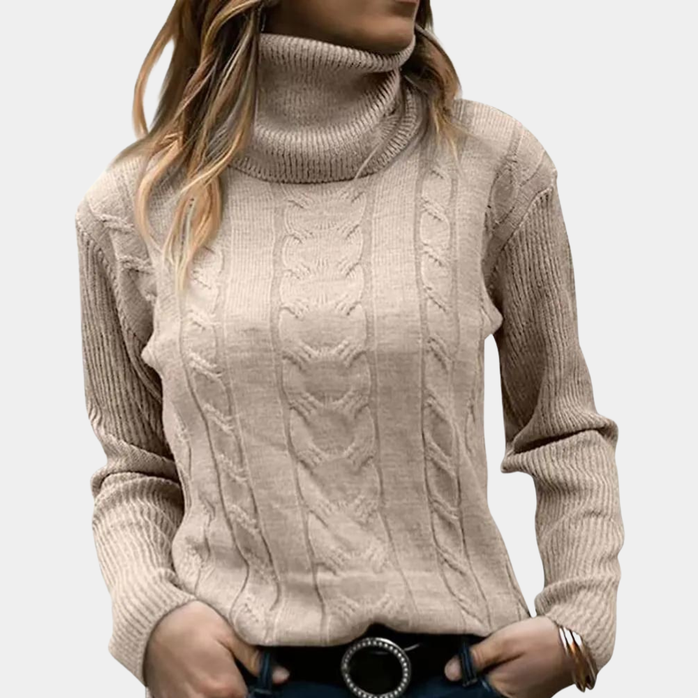 Juliane | Dame Vinter Kabelstrikket Rullekrave Sweater