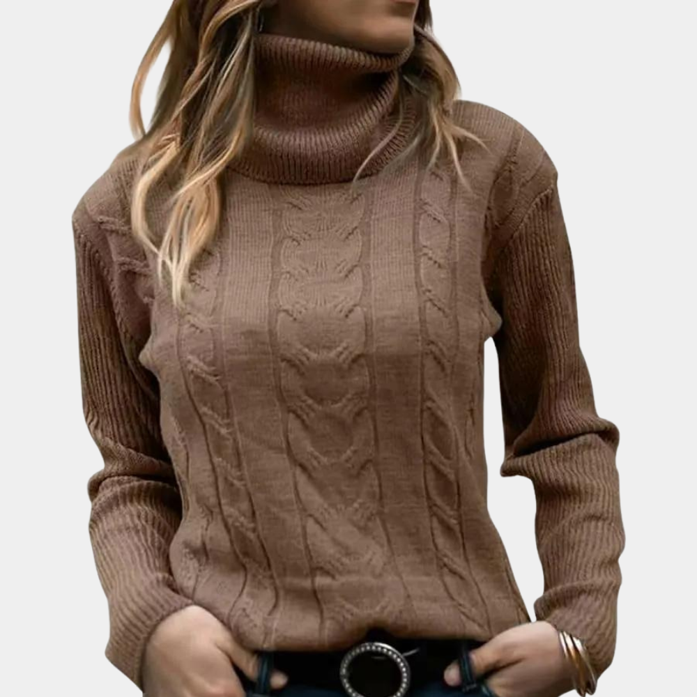 Juliane | Dame Vinter Kabelstrikket Rullekrave Sweater