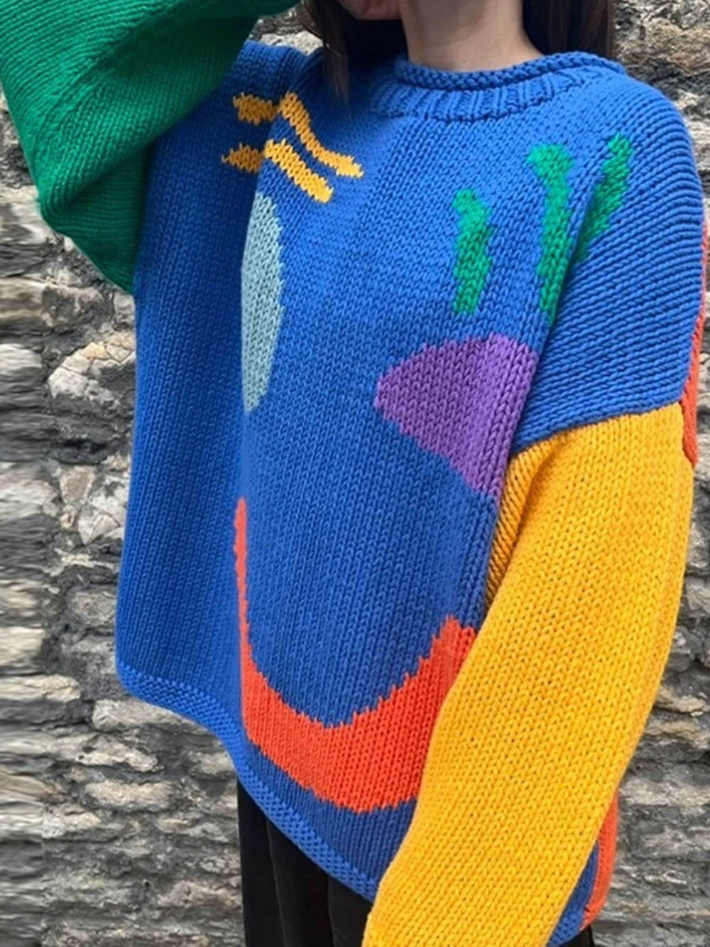 Birthe | Dame Vinter Casual Pullover med Smile-Print