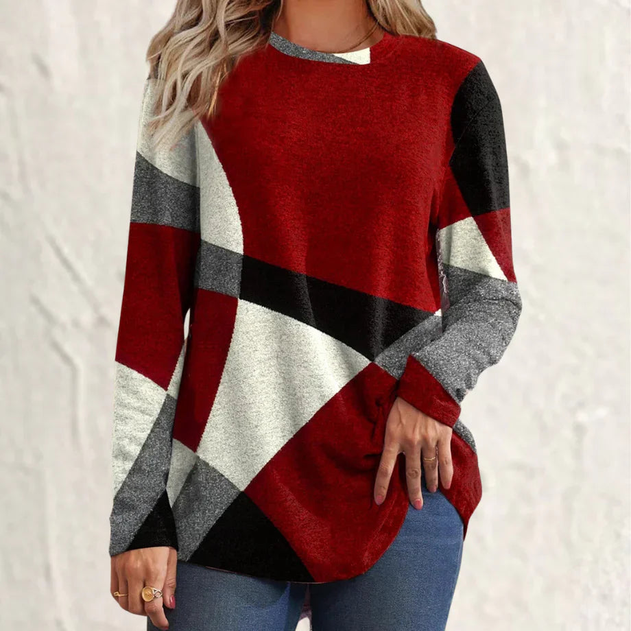 Lotte | Kvinders Vinter Sweater med Geometrisk Print
