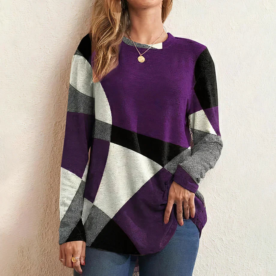 Lotte | Kvinders Vinter Sweater med Geometrisk Print