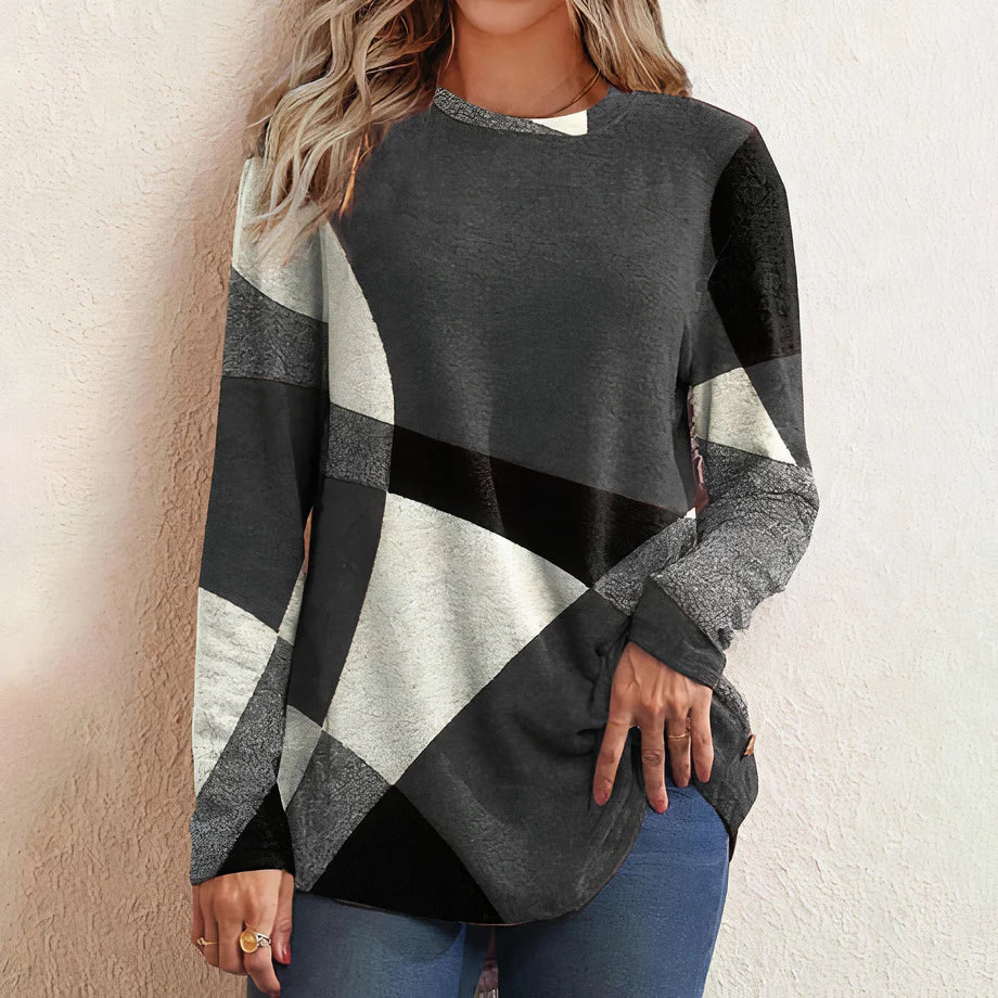 Lotte | Kvinders Vinter Sweater med Geometrisk Print