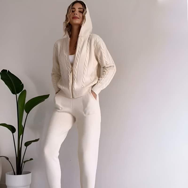 Jytte | Damernes Vinter Tracksuit Sæt med Hætte