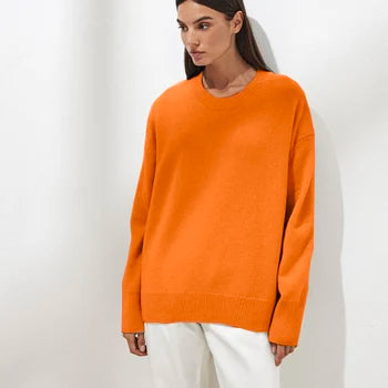 Amalie | Dame Løs Strikket Casual Pullover