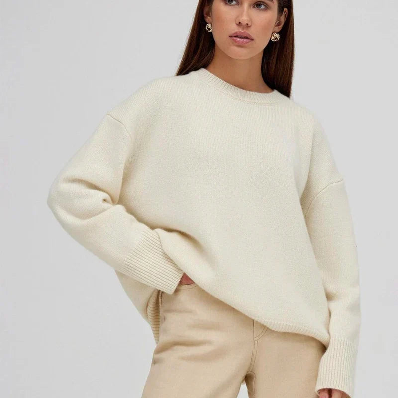 Amalie | Dame Løs Strikket Casual Pullover