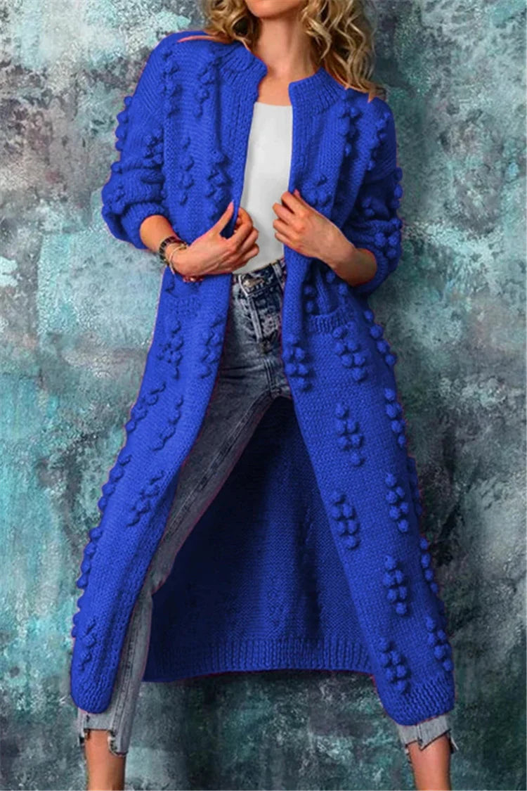 Vanja | Kvinder Lang Strikket Bubble Cardigan