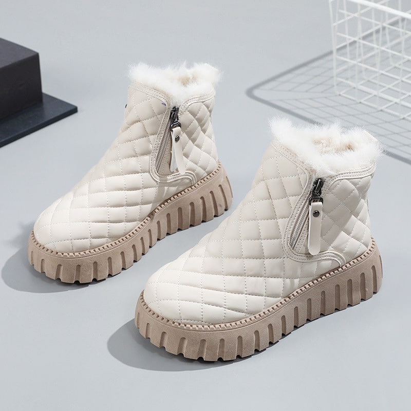 Gunilla | Kvinders Vinter Quilted Lynlåse Støvler