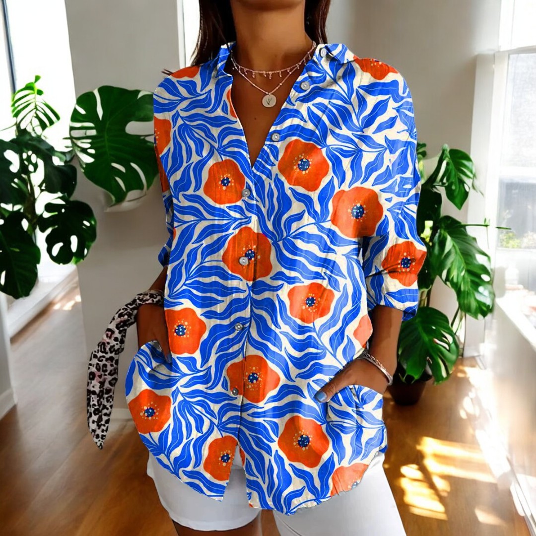 Emilie Vintage Bluse – Tidløs Blomsterprint Til Sommeren