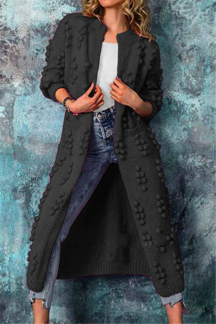 Vanja | Kvinder Lang Strikket Bubble Cardigan