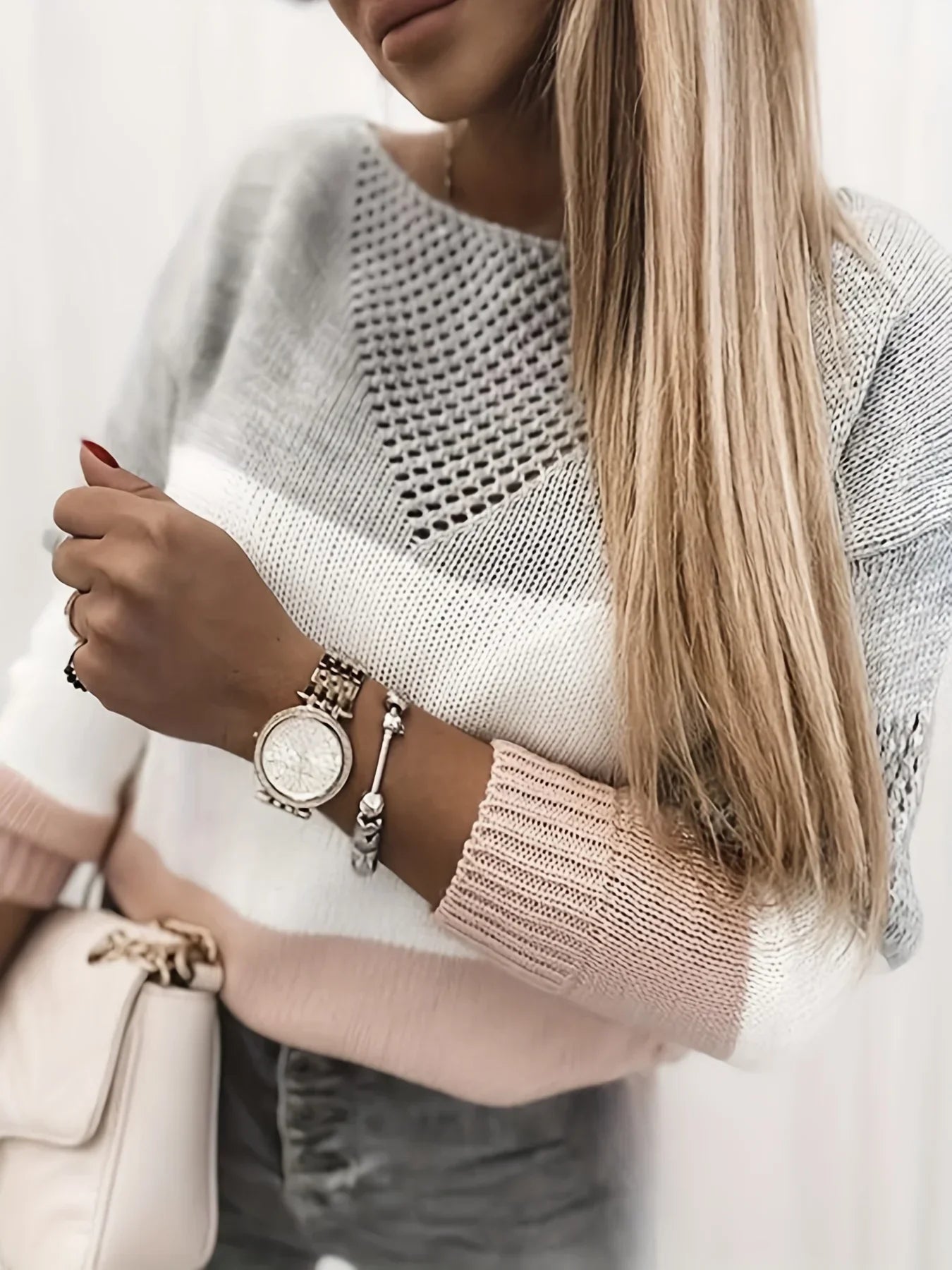 Hav | Udsnitstrikpullover