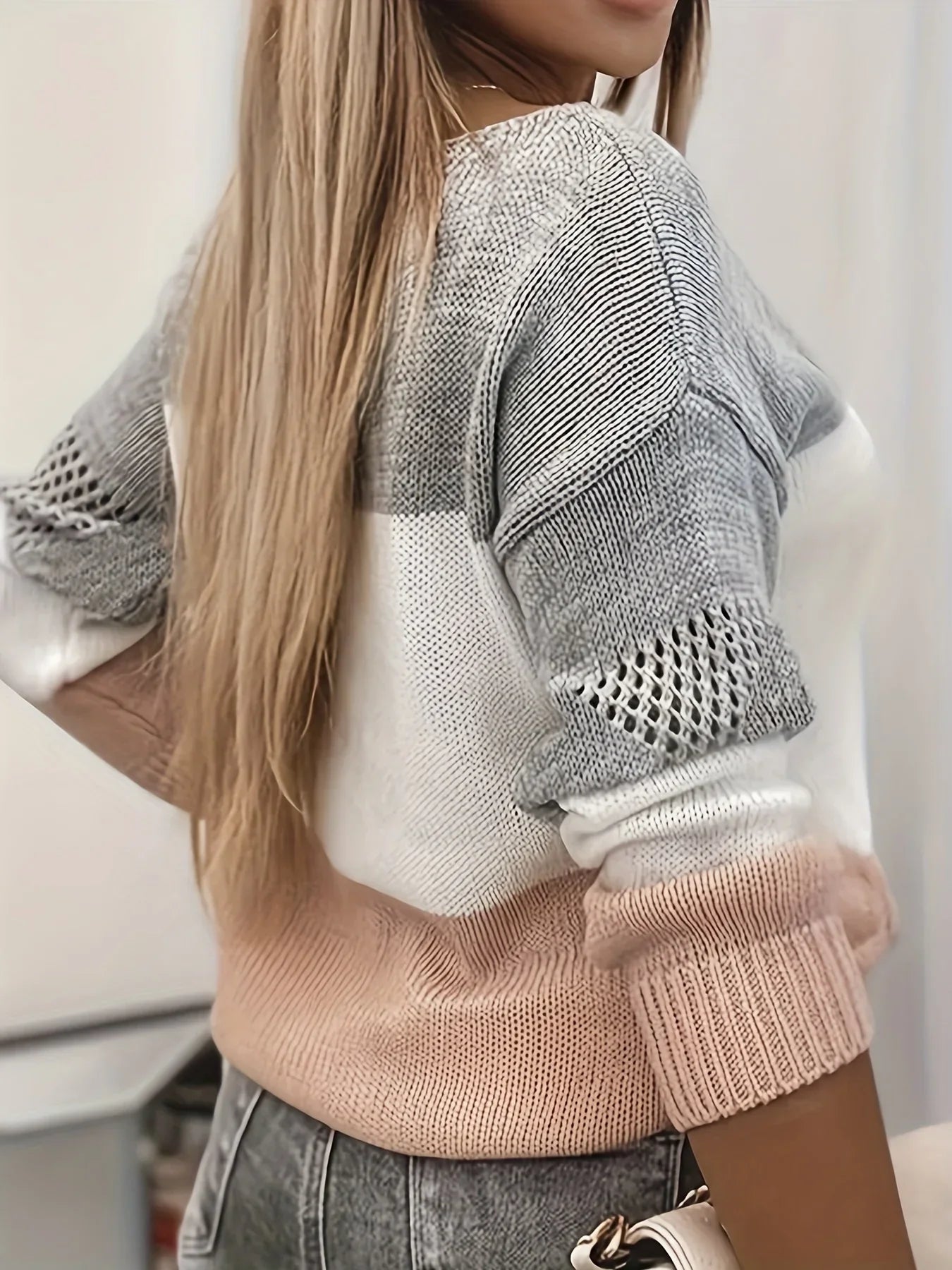 Hav | Udsnitstrikpullover