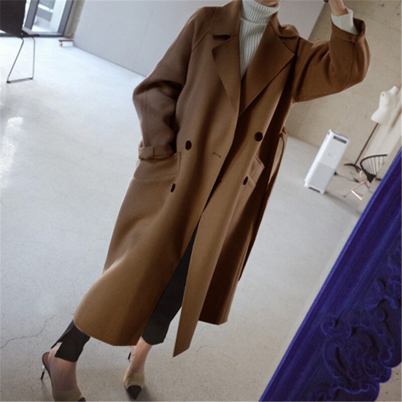 Novalie | Dame Elegant Dobbeltradet Trenchcoat