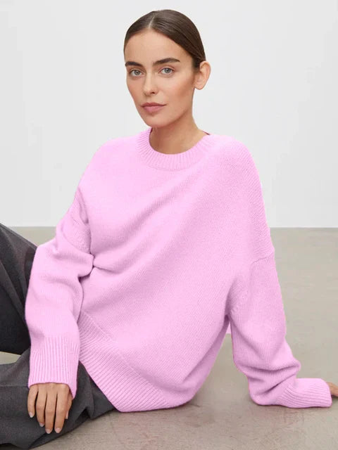 Amalie | Dame Løs Strikket Casual Pullover