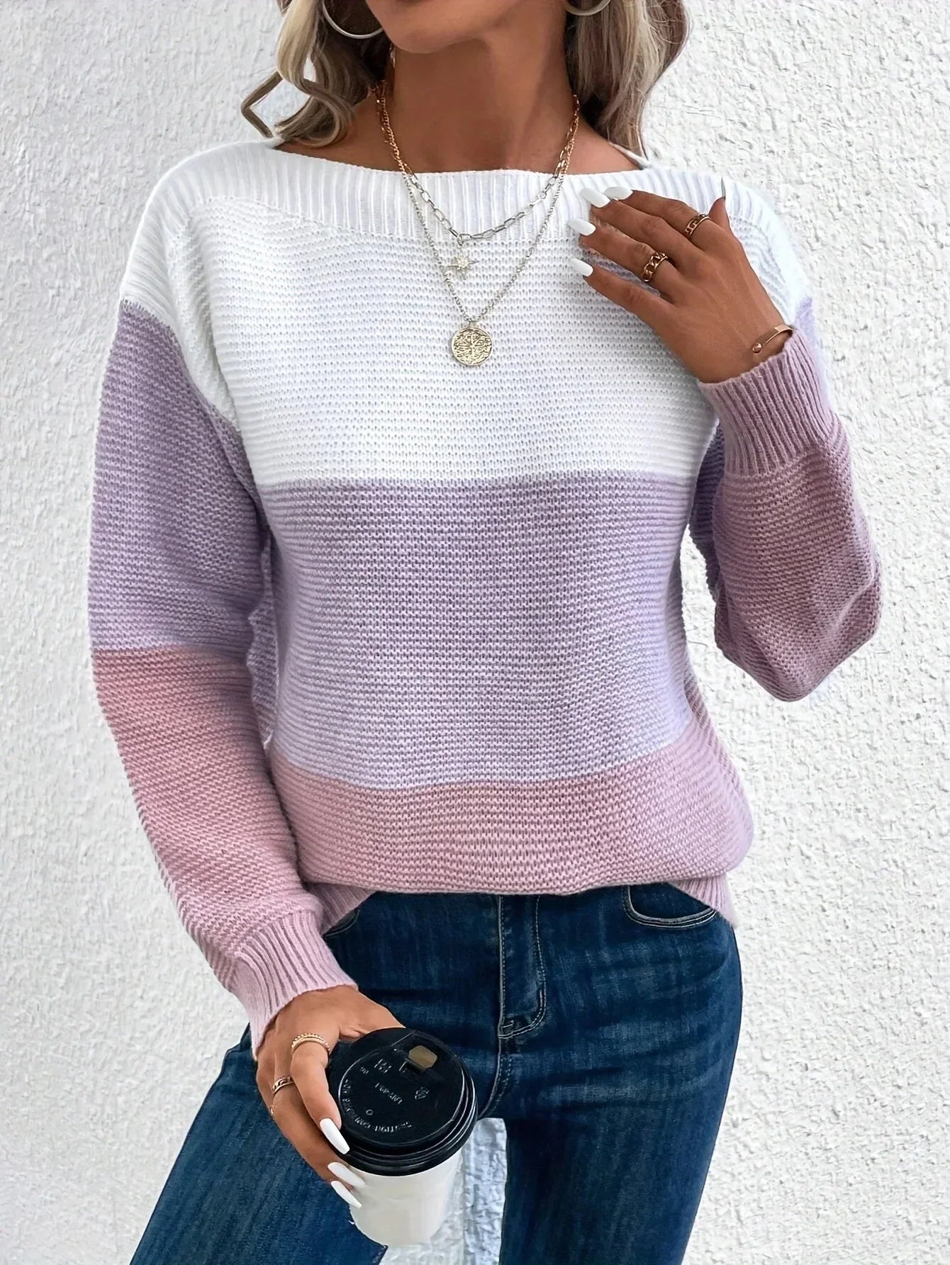 Midsommer | Elegant trøje med tri-color patchwork