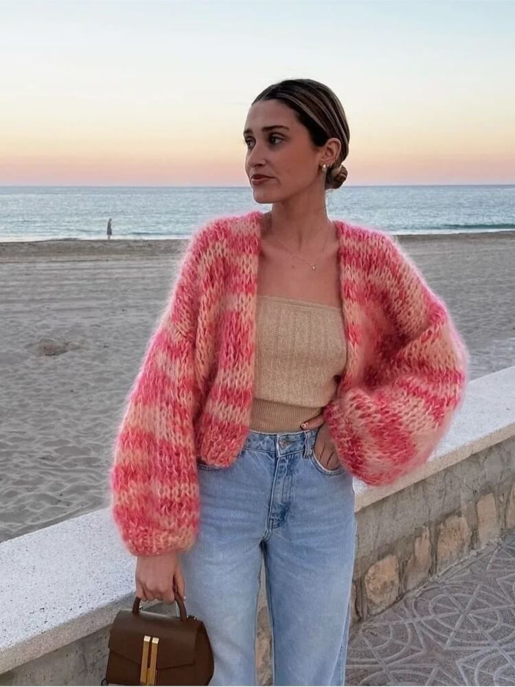 Camilla | Dame Casual Cardigan med Oversized Ærmer