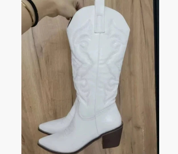 Tilde | Dame Læder Knæhøje Støvler med Hæle