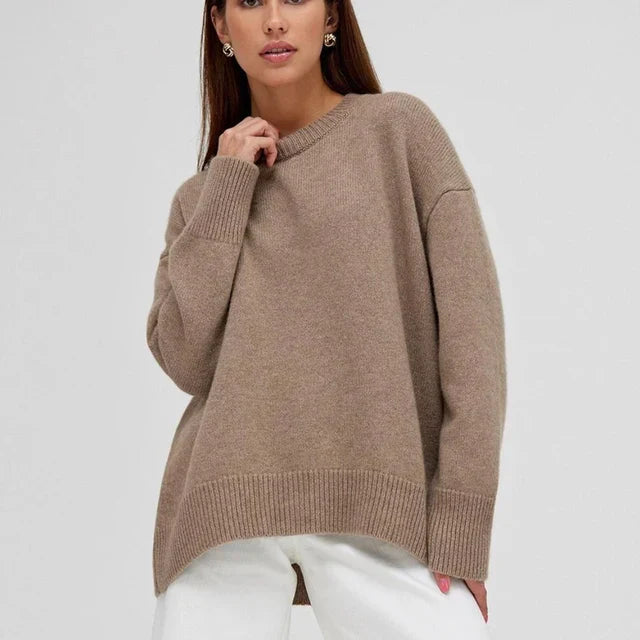 Amalie | Dame Løs Strikket Casual Pullover