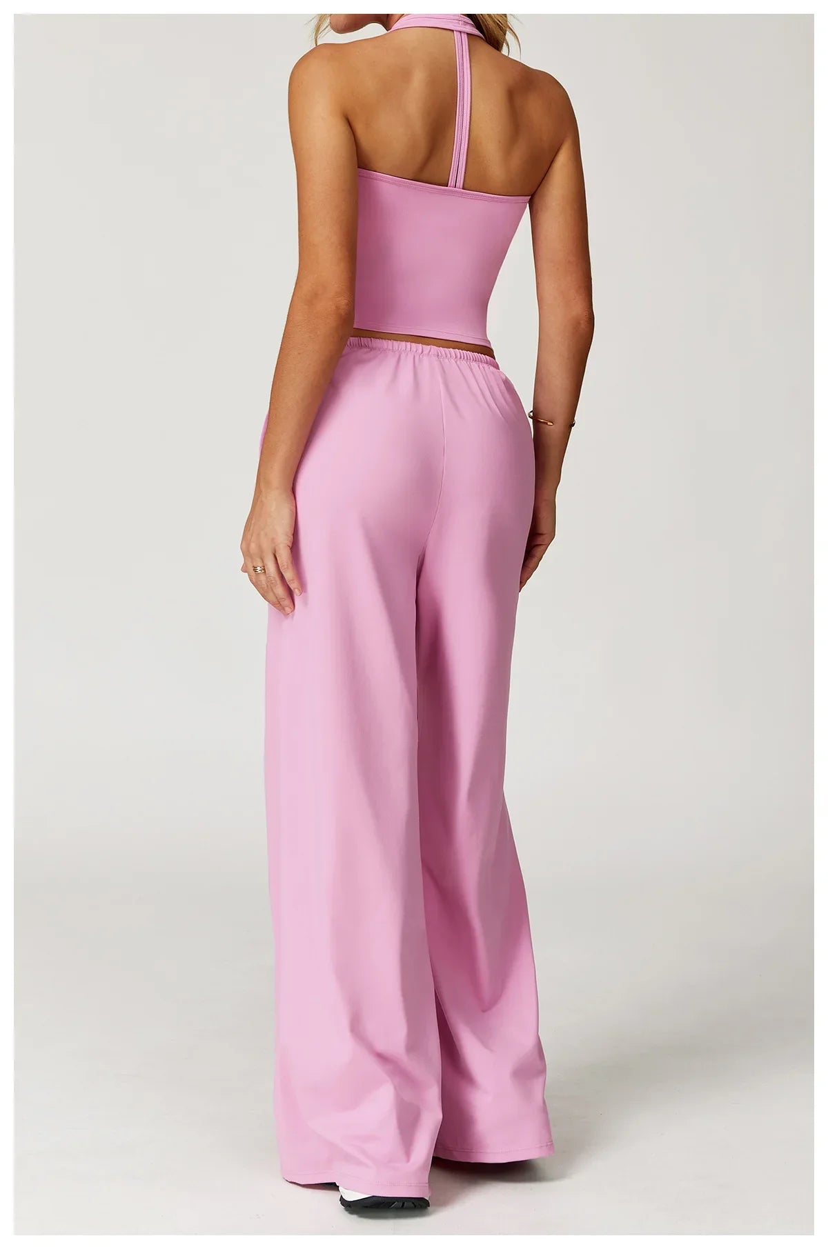 Ellinor | Kvinder Afslappet Haltertop og Vide Bukser Sæt