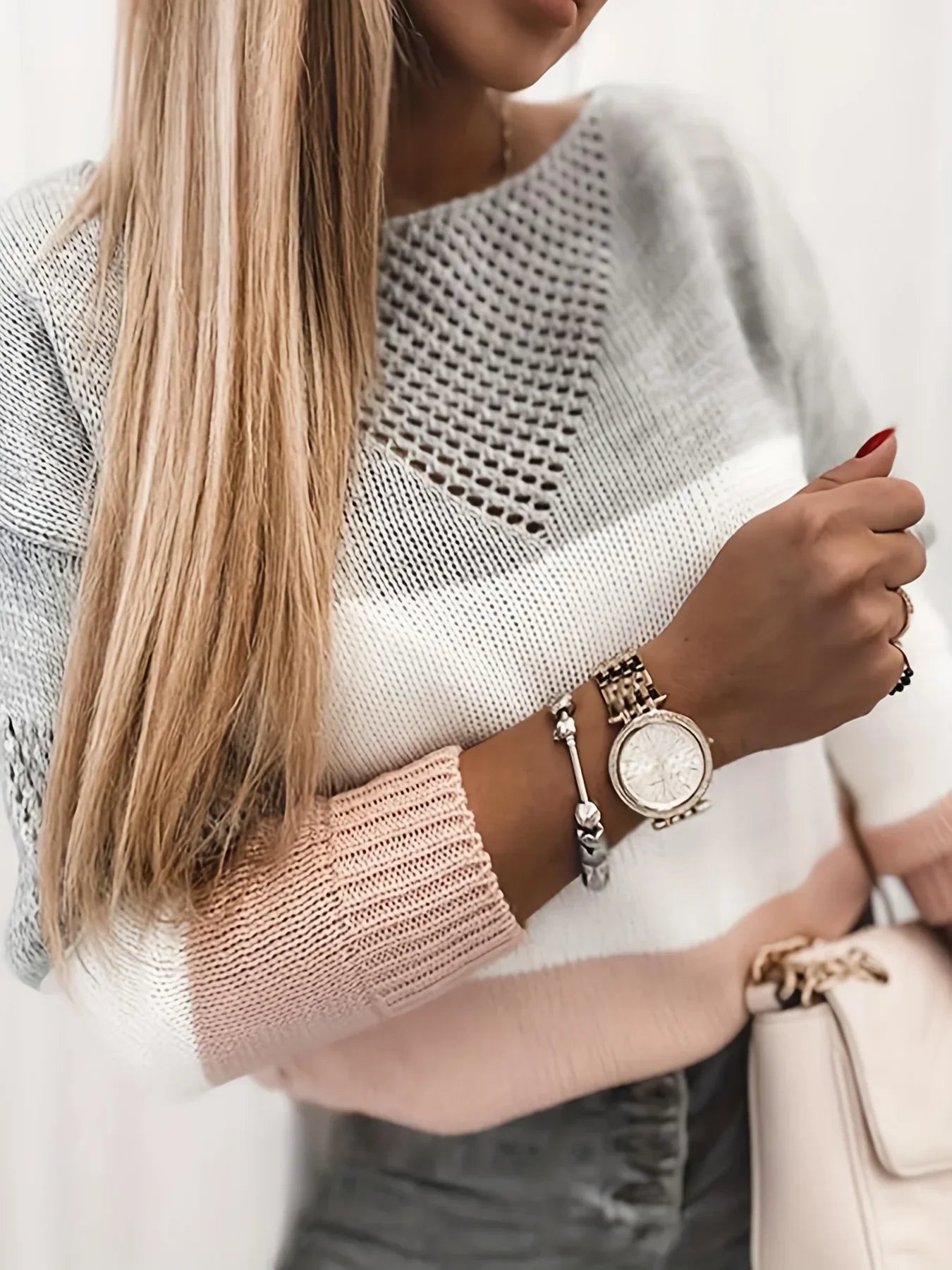 Hav | Udsnitstrikpullover