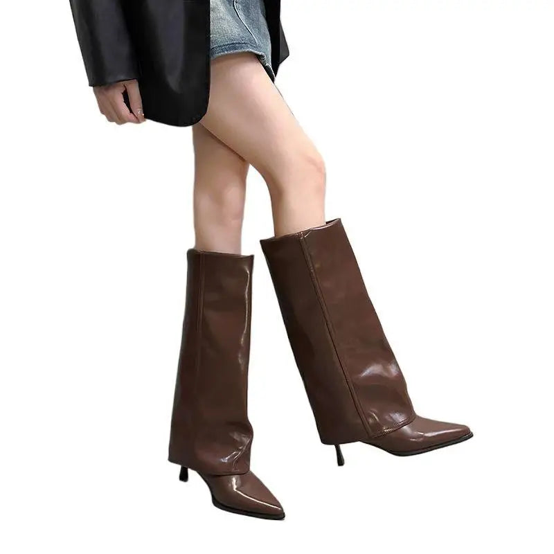 Felicitas | Dame Læder Lårhøje Støvler med Spænde