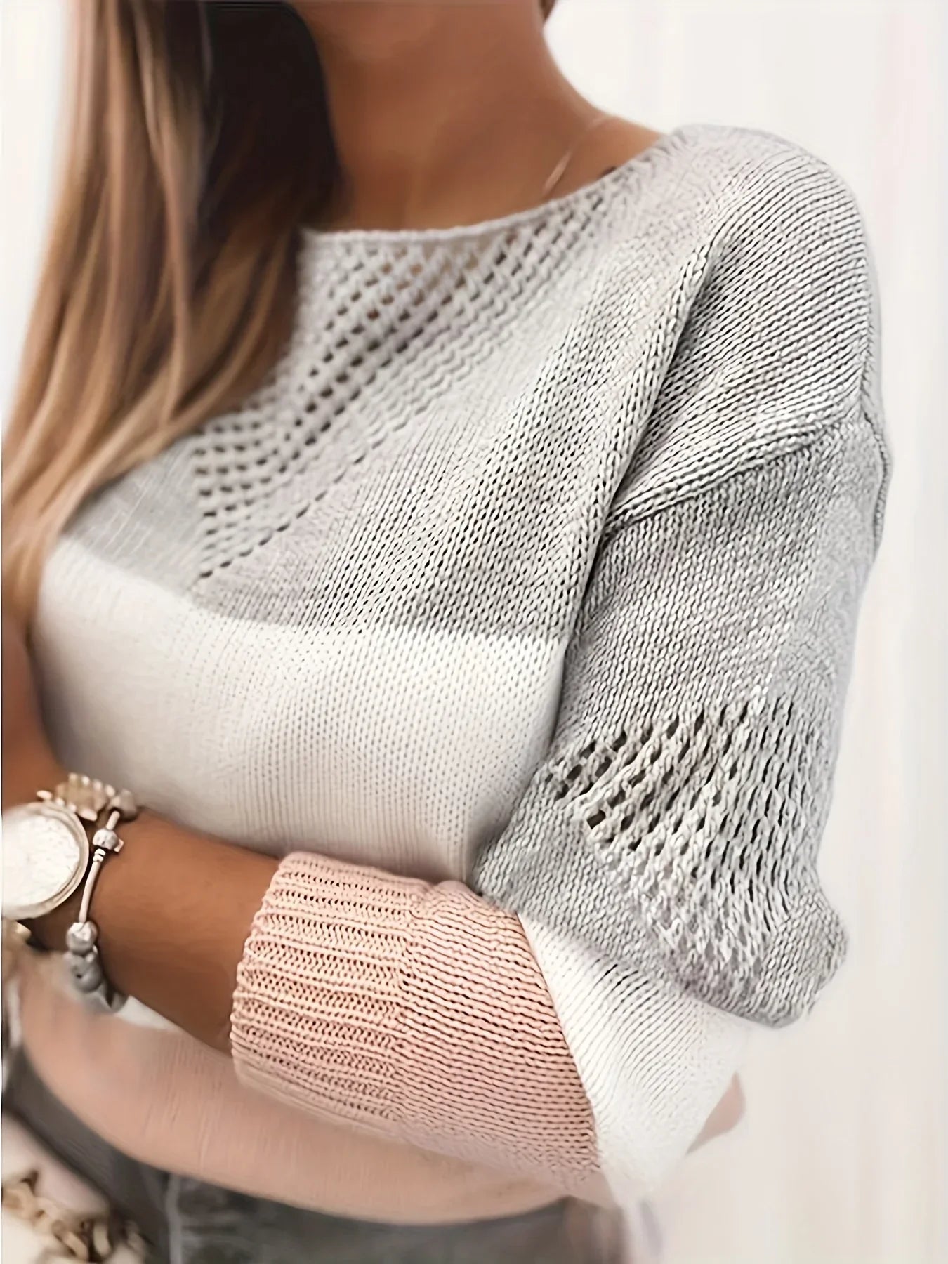 Hav | Udsnitstrikpullover