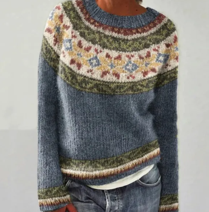 Trine - Retro strikket trøje med blødt materialer