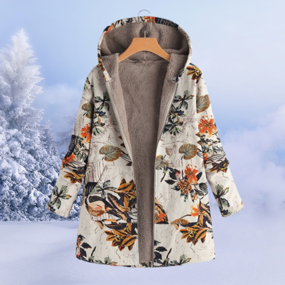Lene | Dame Hoodie med Farverigt Tribalprint
