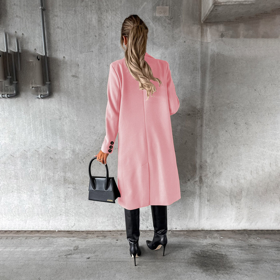 Yvonne | Kvinder Elegant Dobbelt Radet Lang Trenchcoat