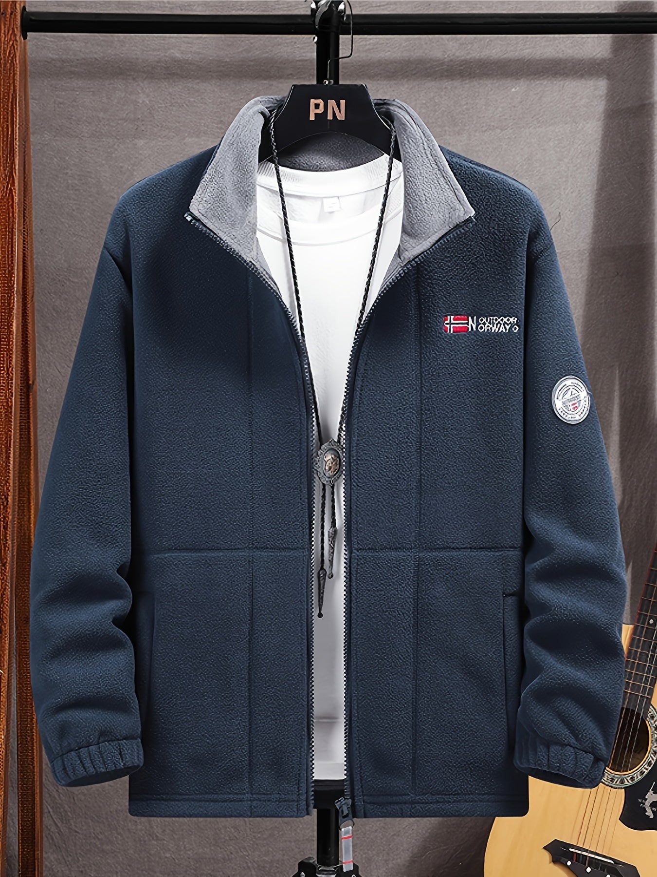 Andreas | Herre Fleecejakke Varm Udendørs Jakke med Lynlås
