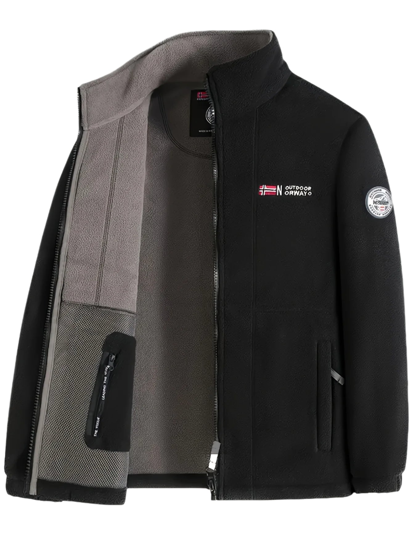 Andreas | Herre Fleecejakke Varm Udendørs Jakke med Lynlås