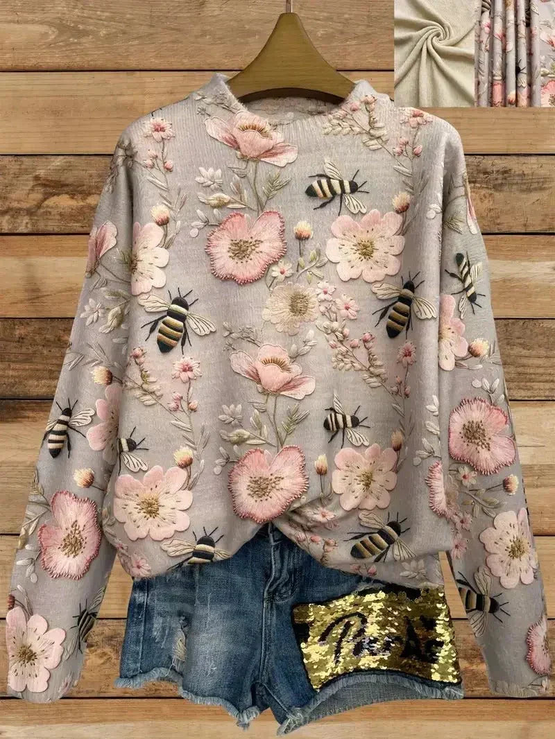 Pernille | Kvinders Broderet Komfortabel Vinter Sweater