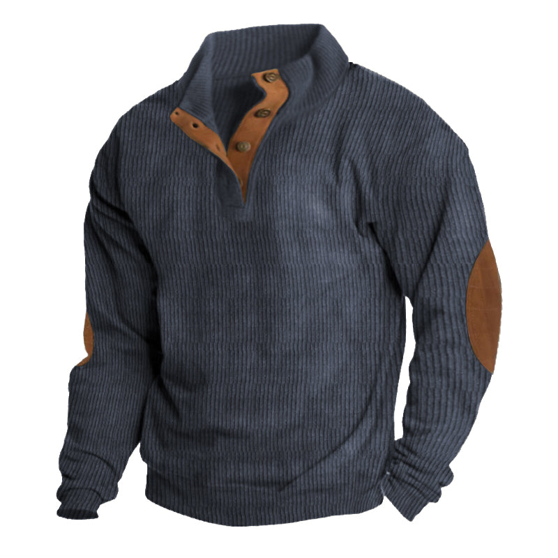 Nicolai | Herre Ribstrikket Sweater med Albuelapper