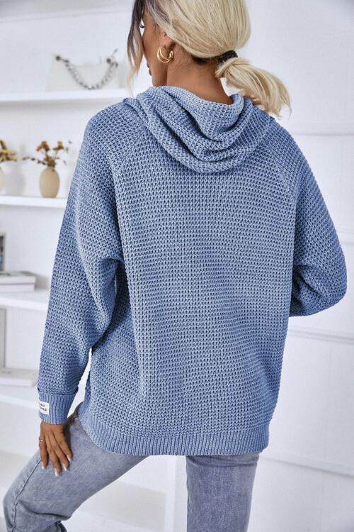 Agnes | Dame Vinter Vaffelstrik Hoodie Sweater