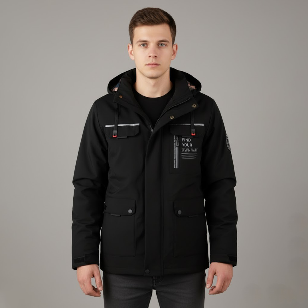 Knud | Herres vandtætte ski-vinterjakke med hætte til udendørsbrug