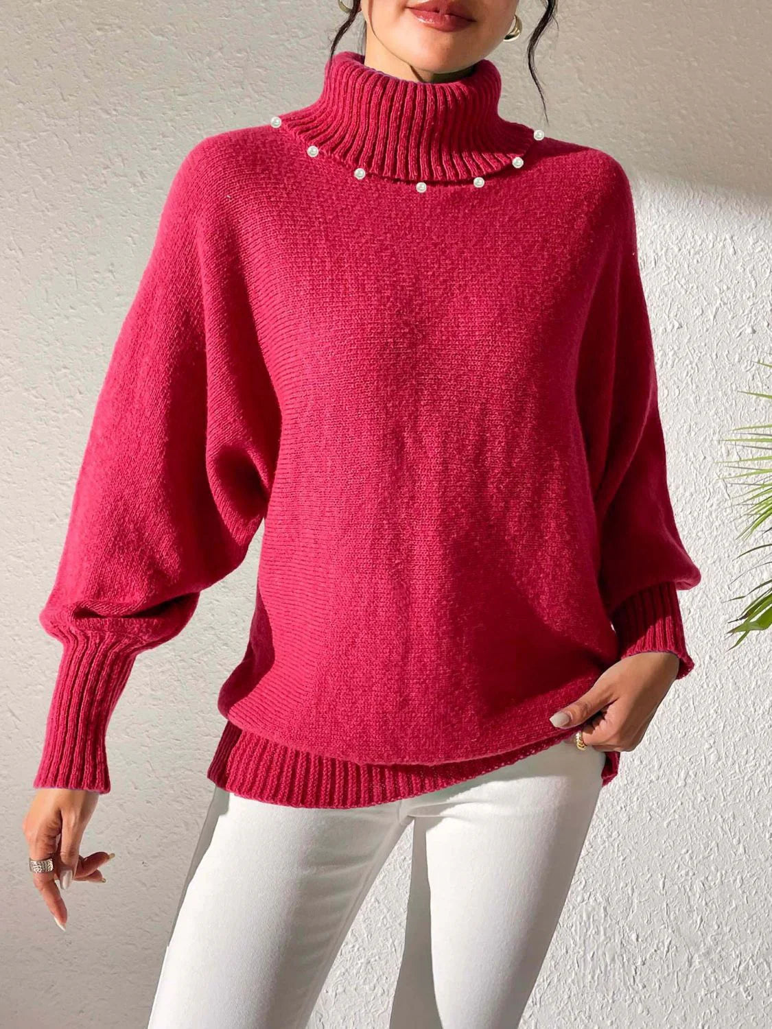 Barbara | Kvinders Vinter Perle Rullekrave Sweater