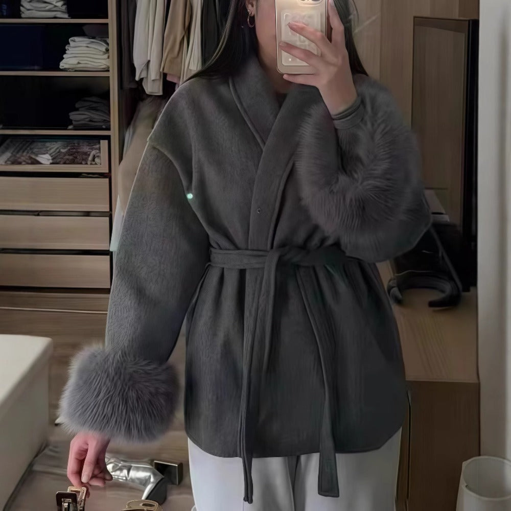 Blanka | Kvinders Hyggelig Langærmet Frakke med Bælte