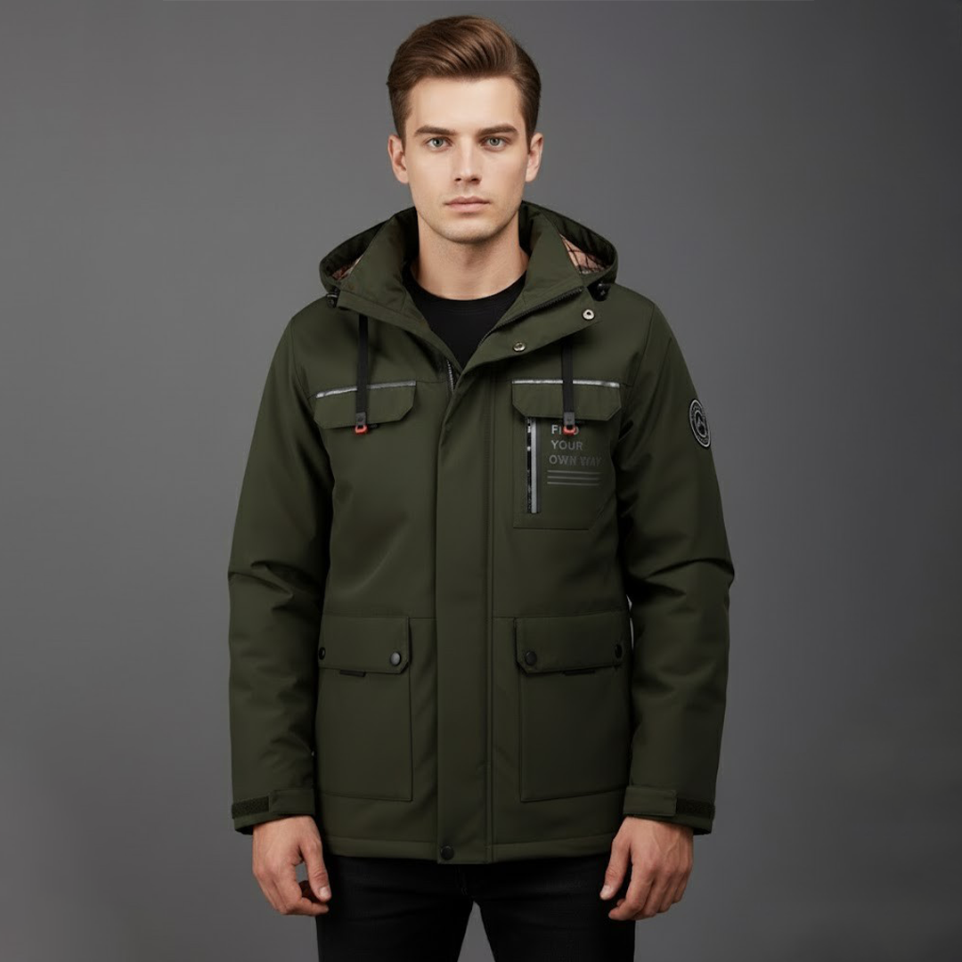 Knud | Herres vandtætte ski-vinterjakke med hætte til udendørsbrug