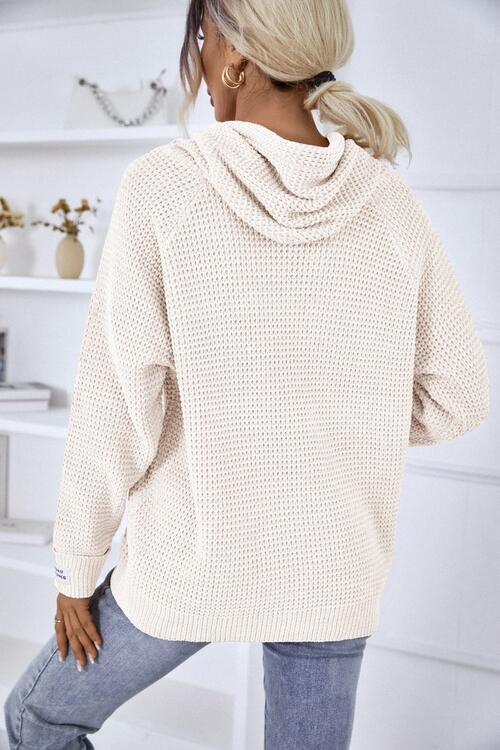 Agnes | Dame Vinter Vaffelstrik Hoodie Sweater