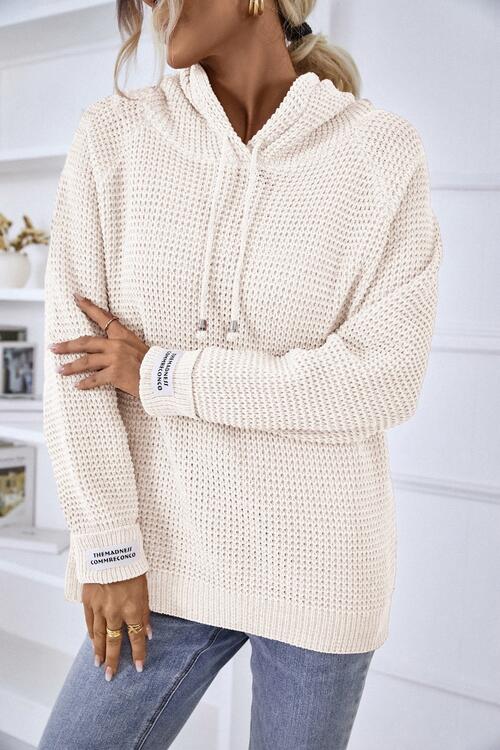 Agnes | Dame Vinter Vaffelstrik Hoodie Sweater