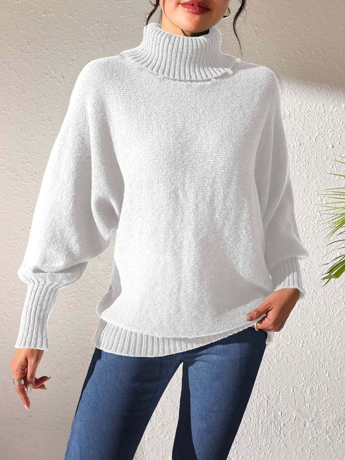 Barbara | Kvinders Vinter Perle Rullekrave Sweater