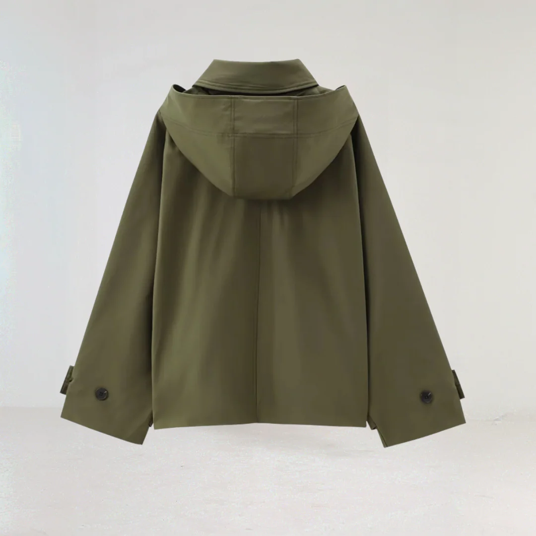 Susanne | Kvinders Klassiske Jakke med Knaplukning og Hætte