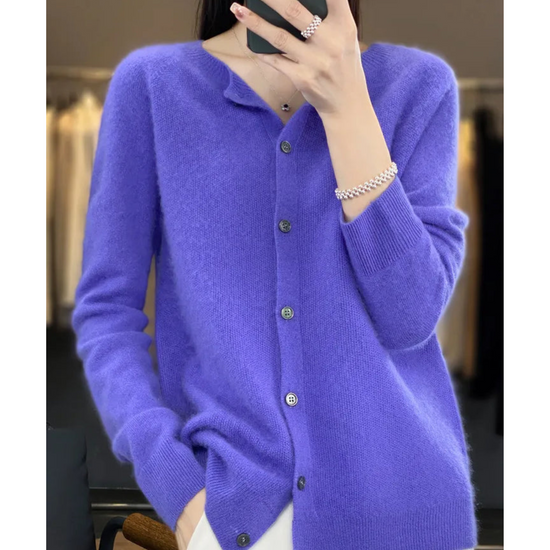 Alette | Dame Vinter Knappet Strikket Cardigan