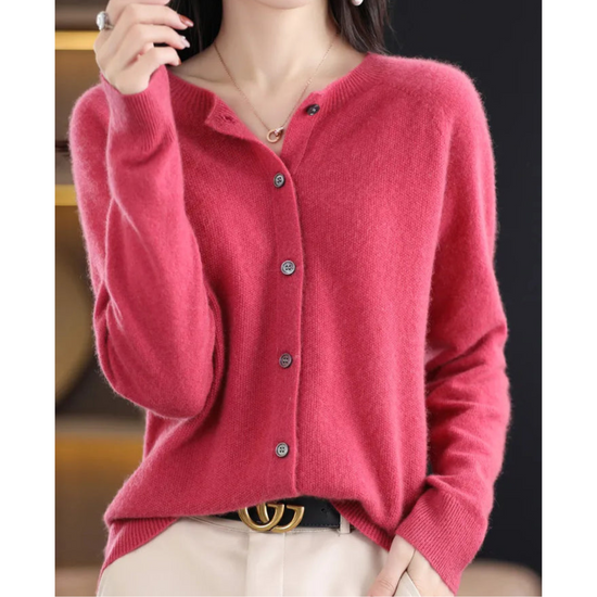 Alette | Dame Vinter Knappet Strikket Cardigan