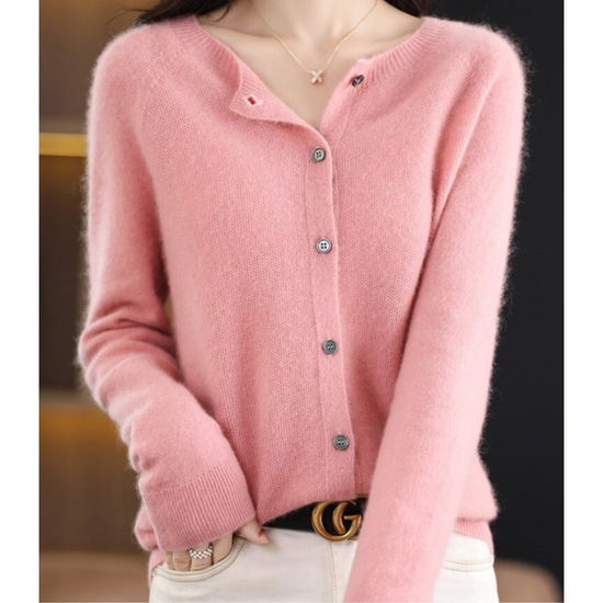 Alette | Dame Vinter Knappet Strikket Cardigan