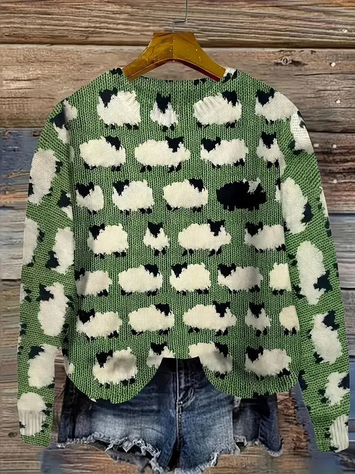 Pernille | Kvinders Broderet Komfortabel Vinter Sweater