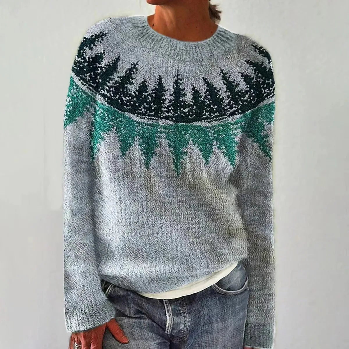 Trine - Retro strikket trøje med blødt materialer
