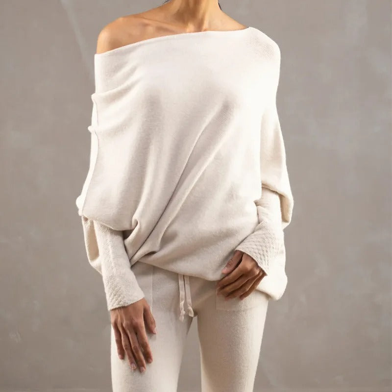 Berit | Kvinders Vinter Off-Shoulder Løs Sweater