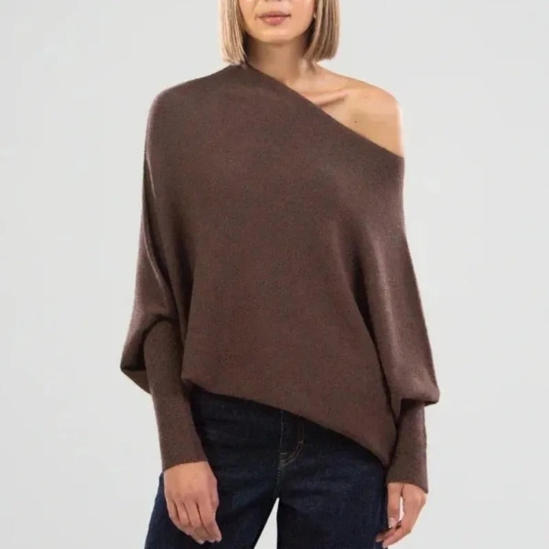 Berit | Kvinders Vinter Off-Shoulder Løs Sweater