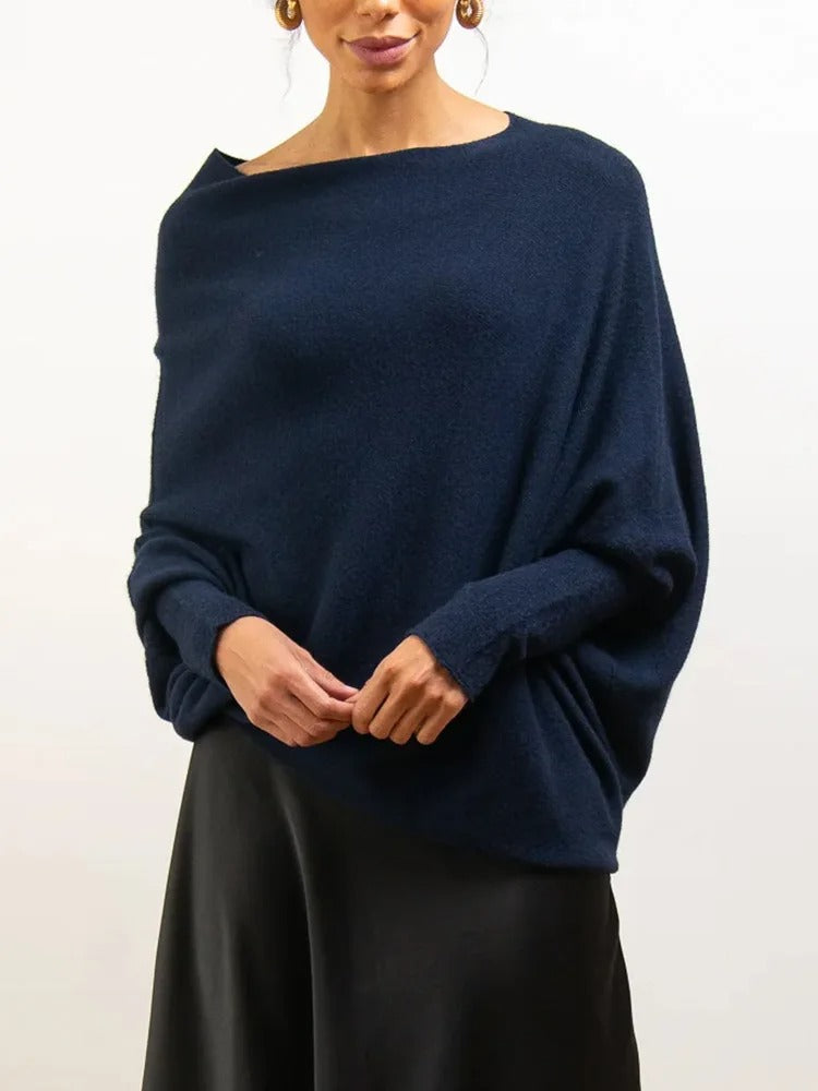 Berit | Kvinders Vinter Off-Shoulder Løs Sweater